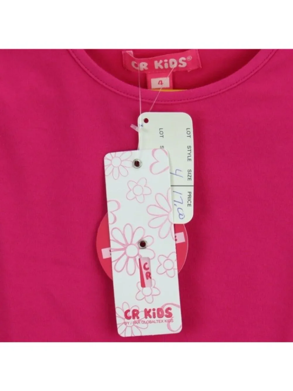 CR Kids Girls Size 4 Pink Short Sleeve Basic T-Shirt Cotton